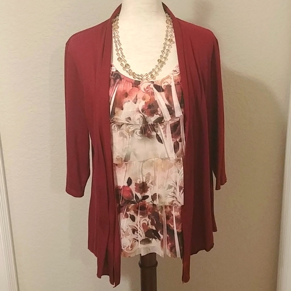Gorgeous One Piece Cardigan Ruffle Blouse Top